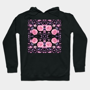 Crystal Hearts and Flowers Valentines Kaleidoscope pattern (Seamless) 26 Hoodie